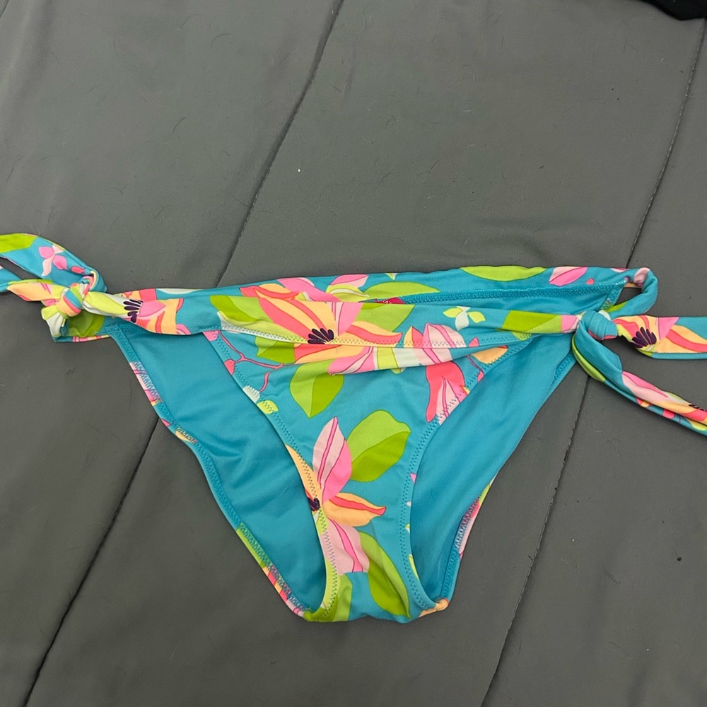 Floral Bikini Bottom with Side Ties